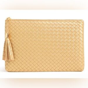 NWT Gold‎ Virginia Wolf Mimi Woven Pouch